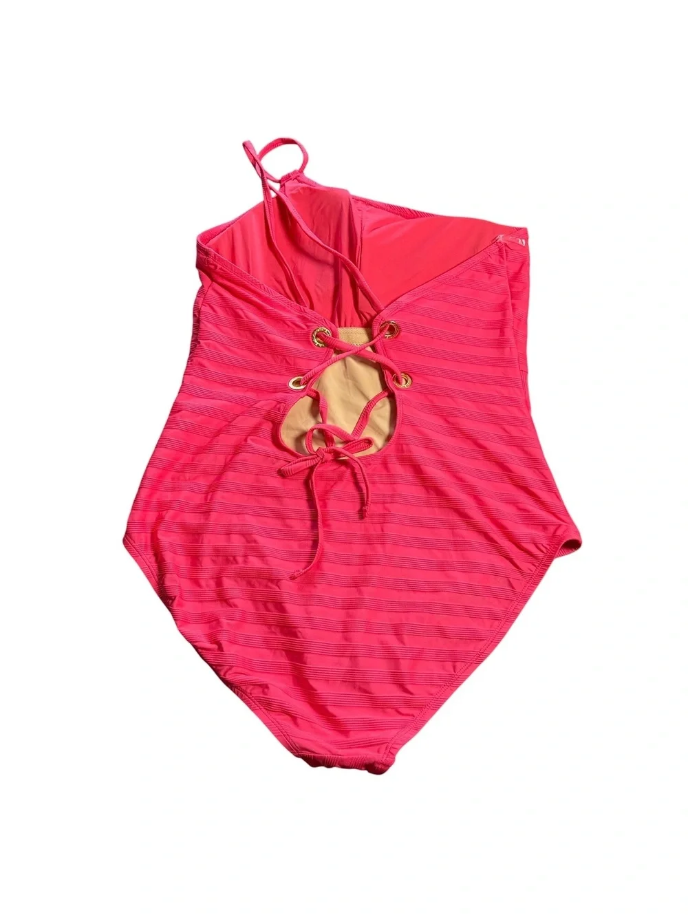 LA BLANCA plus size 18W one shoulder lace up tie back one piece swimsuit